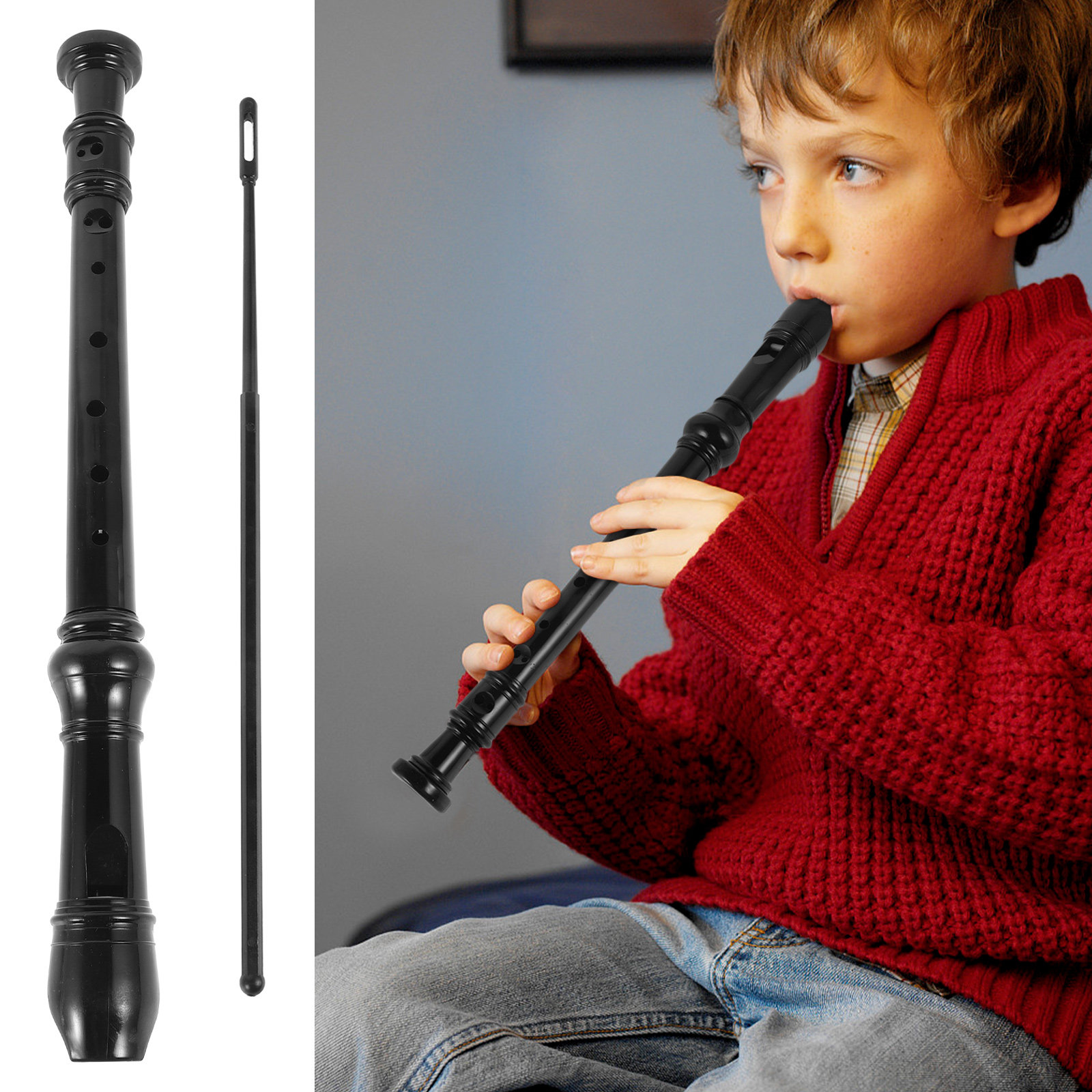 آلة ريكورد سوبرانو شفافة سوداء - مراجعة Soprano Recorder Plastic وسعره